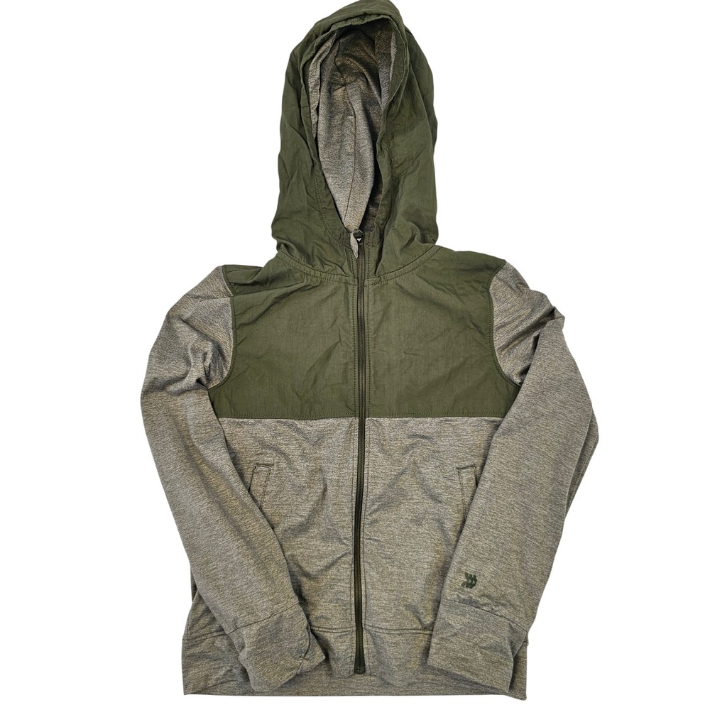 All in Motion Boys Full Zip Hoodie Jacket Olive Green Gray S 6/7 VN1315930